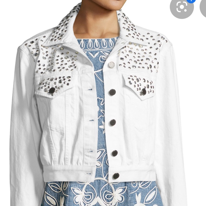 Alice & Olivia White Jean Jacket